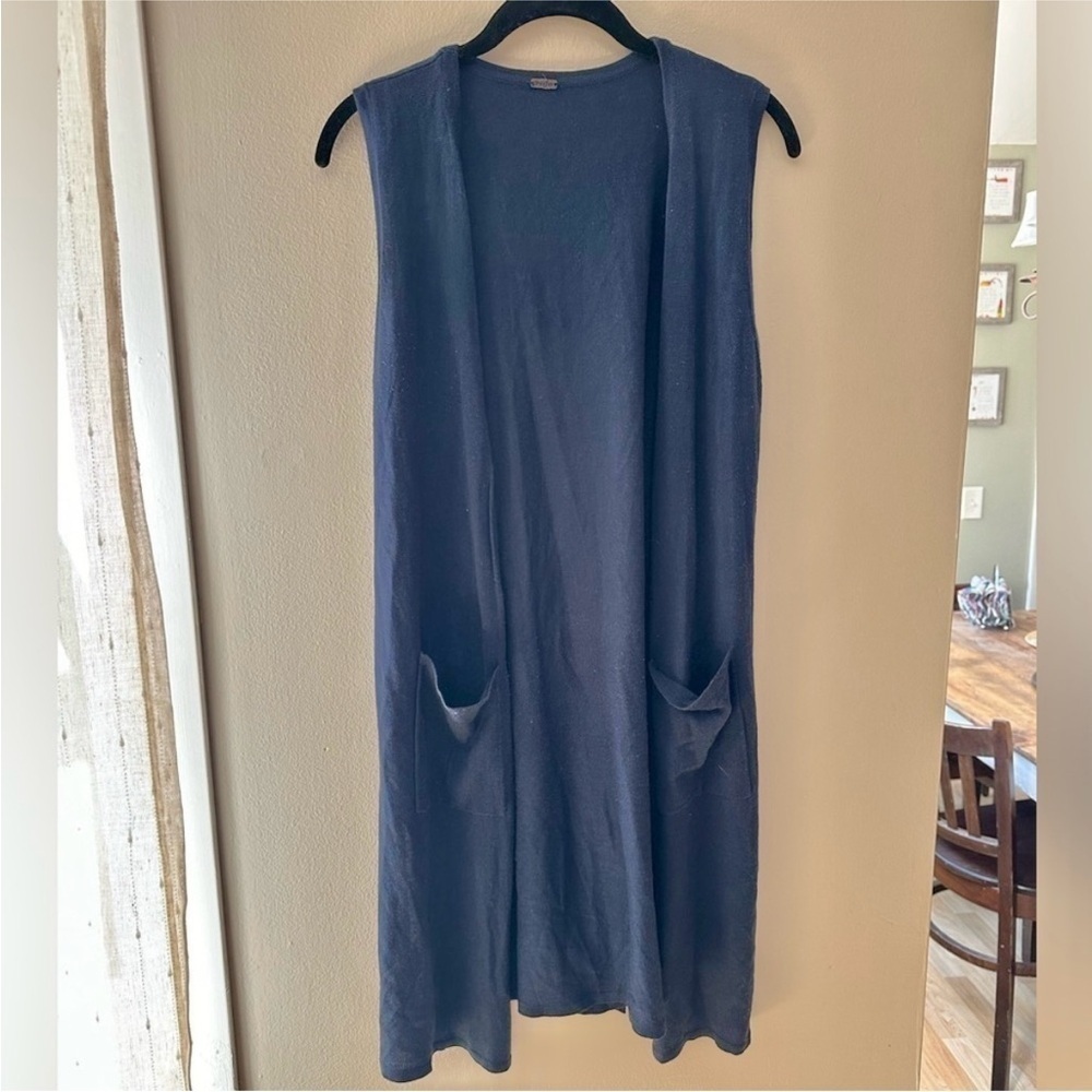 Poof Oversized Vest Cardigan Size L-Navy